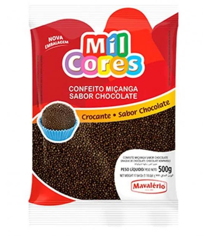 Confeito Miçanga Chocolate 500g